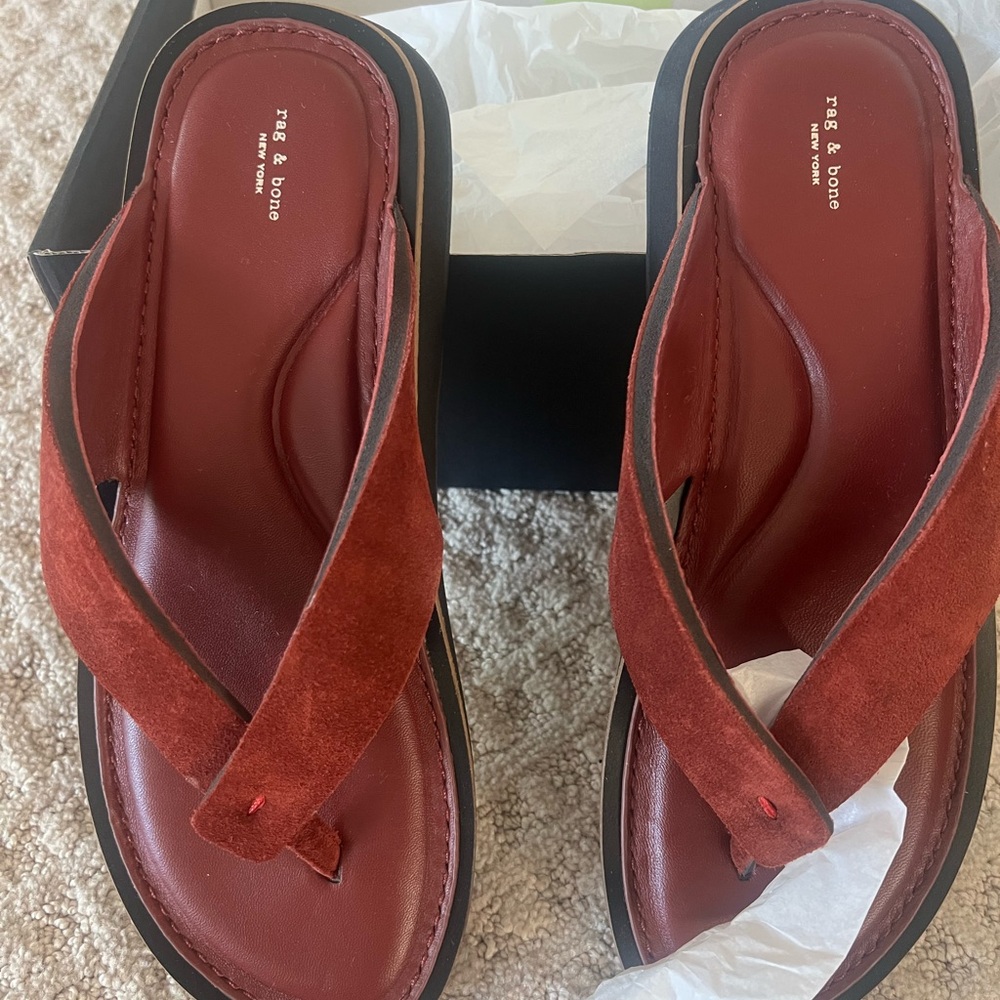 Rag & Bone Women's Burgundy Suede Sandals